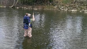 Fishing with my Daughter at a local stream